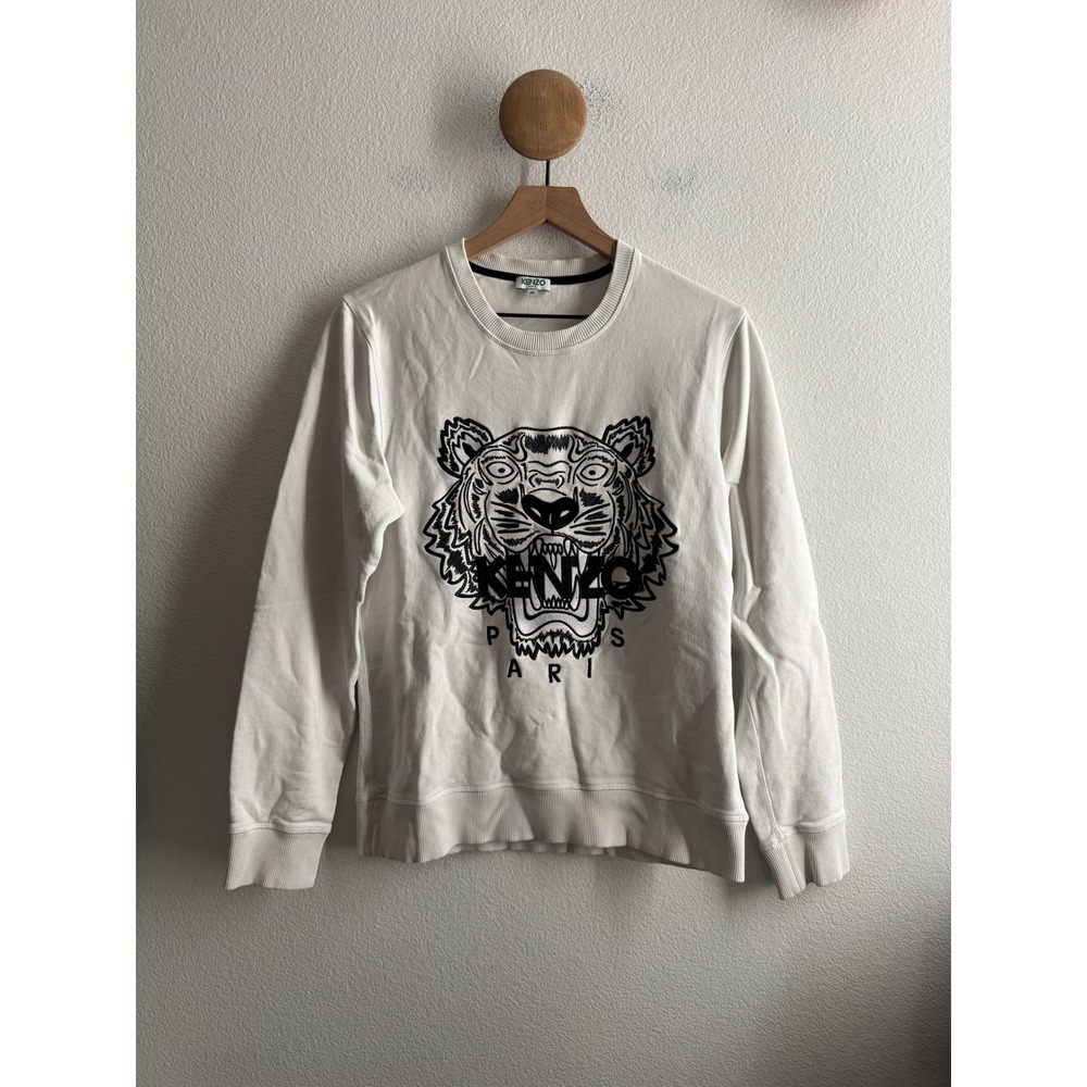 Kenzo Paris Tiger Head Embroidered Sweatshirt Size Medium